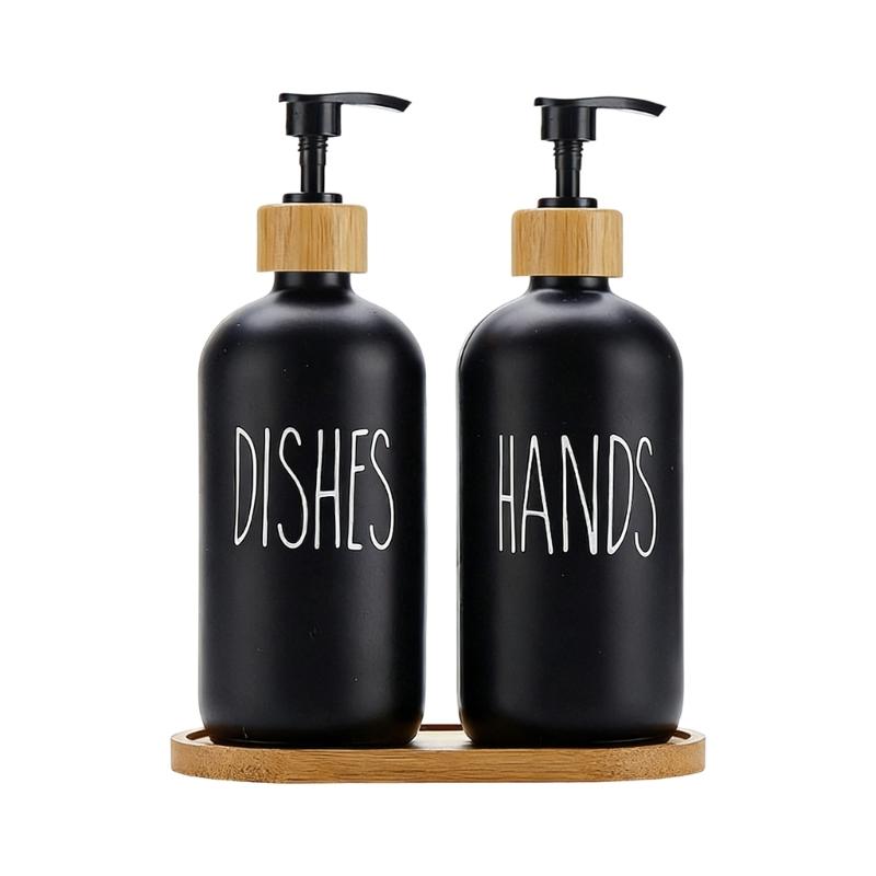 2 STuks 500ml Glazen Zeepdispenser Met Drukpomp Zeepdispenser Voor Reizen Of Huis Badkamer Aanrecht Accessoires