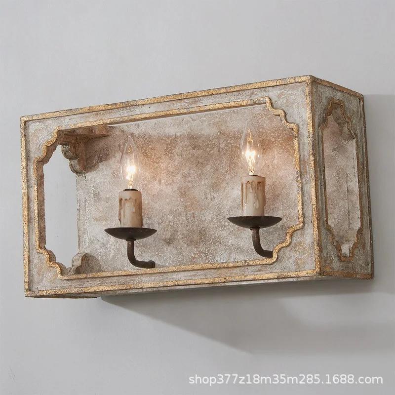 Creative Retro American Countryside Chandelier Lamp French Solid Wood Vintage Living Room Dining Room Kitchen Decor Pendant lamp