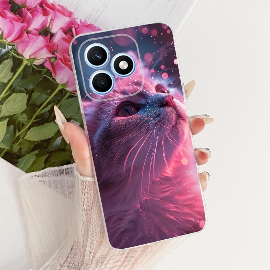 For Honor X8d 4G Case Cute Love Heart Painted Cover Soft Silicone Slim Phone Case For Honor X8d X 8d HonorX8d 4G Back Cover Bags