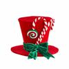 Velvet Top Hat with Sucker Easy Storage Christmas Freestanding Tabletop Ornament Bow