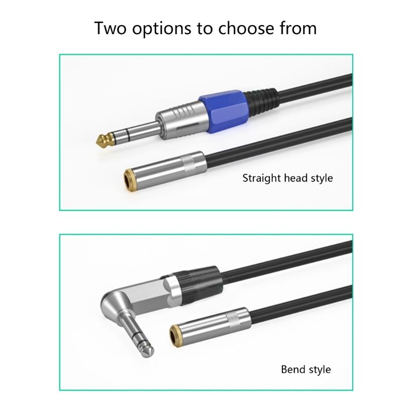 3.5mm Male To 6.35mm Female Adapter 1/8inch Female To TRS 1/4inch Male Adapter Cable for Amplifier Guitar Speakers
