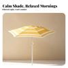 Striped Patio Umbrella with Six Ribs Protection for Courtyard
