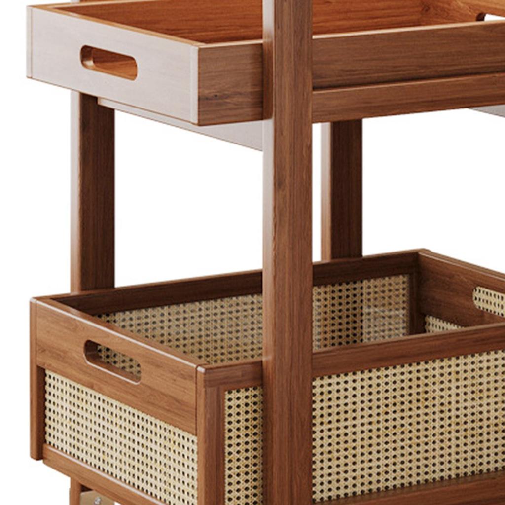 2 Tier Mobile Cart for Storage And Organization with Wheels Living Room