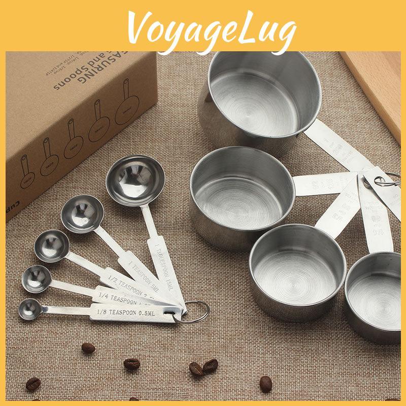Stainless Versatile Steel Measuring Cups And Spoons Set For Baking Coffee And Treats Sweet