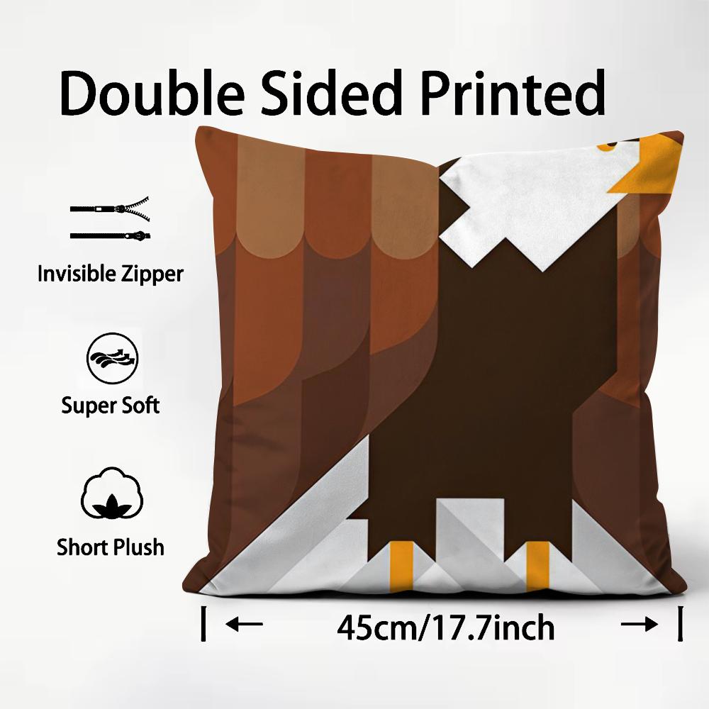 Simple Animal Anime Art Cushion Cover Plush Fabric Soft DoubleSided Printed Sofa Warm Winter Home Child Gift Pillow Case