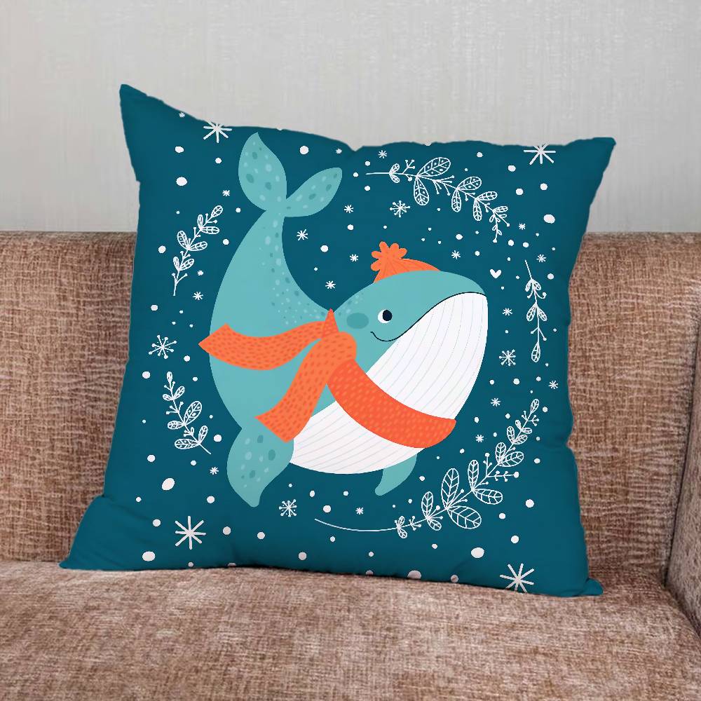 Whale Pillow Case Pillowcase Home Sofa Cushions Car Cushions Pillowcover Office Pillowshell Pillow