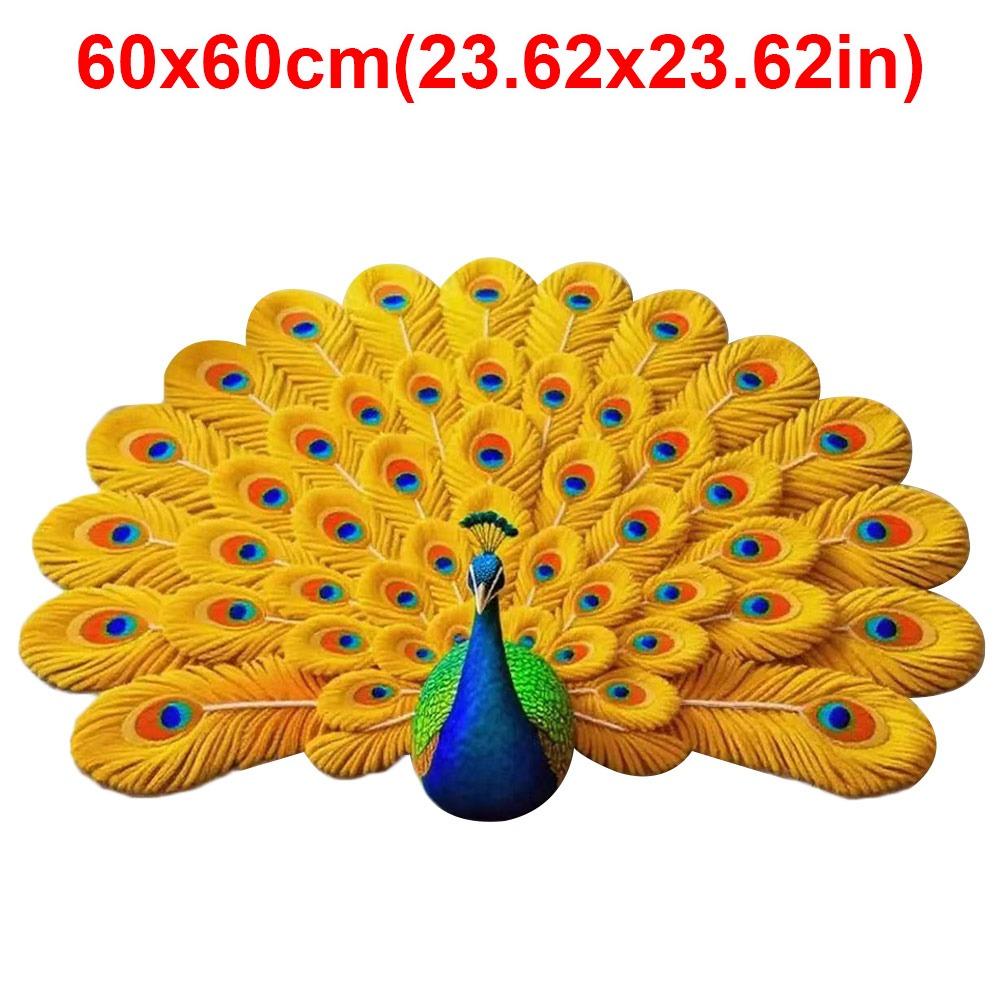 Non-slip Peacock Mat Special-shaped Bathroom Floor Mat for Living Room Tea Table Bedside