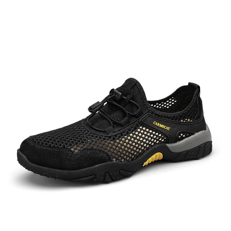Fashion Outdoor Mesh Men Sneakers Slip On Men Loafers Breathable Summer Casual Shoes For Men Lightweight Camping Hiking Shoes