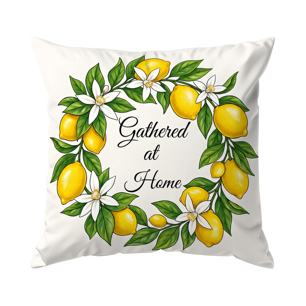 4pcs Navy Lemon Stripe Pattern Cushions Pillowcase Polyester Cushion Cover Throw Pillow Pillowcover Home Car Sofa Decor