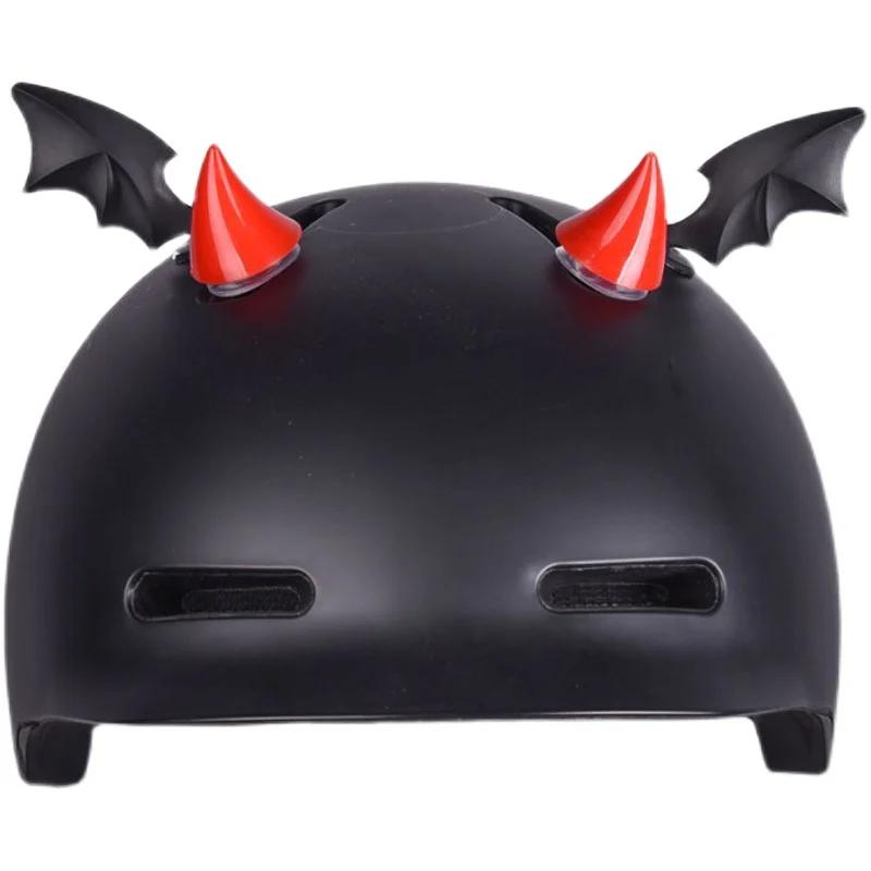 2 Stück (1 Paar) Motorradhelm Teufelshörner Aufkleber Elektroauto Helme Dekoration Kopfbedeckung Cosplay Styling Aufkleber Halloween