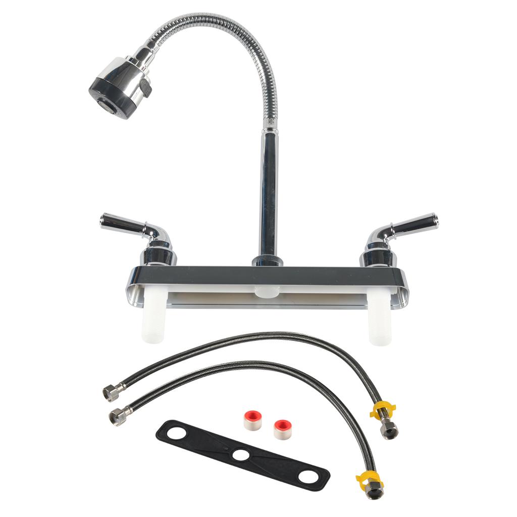 Leichter Küchenwasserhahn aus Stahl, praktischer Wasserhahn, langlebiger Küchenwasserhahn, 360° drehbarer Küchenwasserhahn für Camper