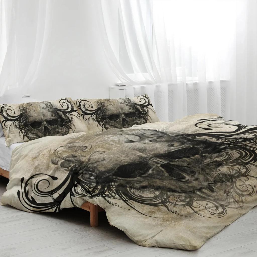  Hair Skull Bedding Sets With Duvet Cover 3 Pieces Bedspreads With 2 Pillow Shams