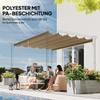 Retractable Pergola Cover, 2.55 X 2.5 M Replacement Canopy Fabric for 3 X 3 M Frame, Roof Top Only, Tan