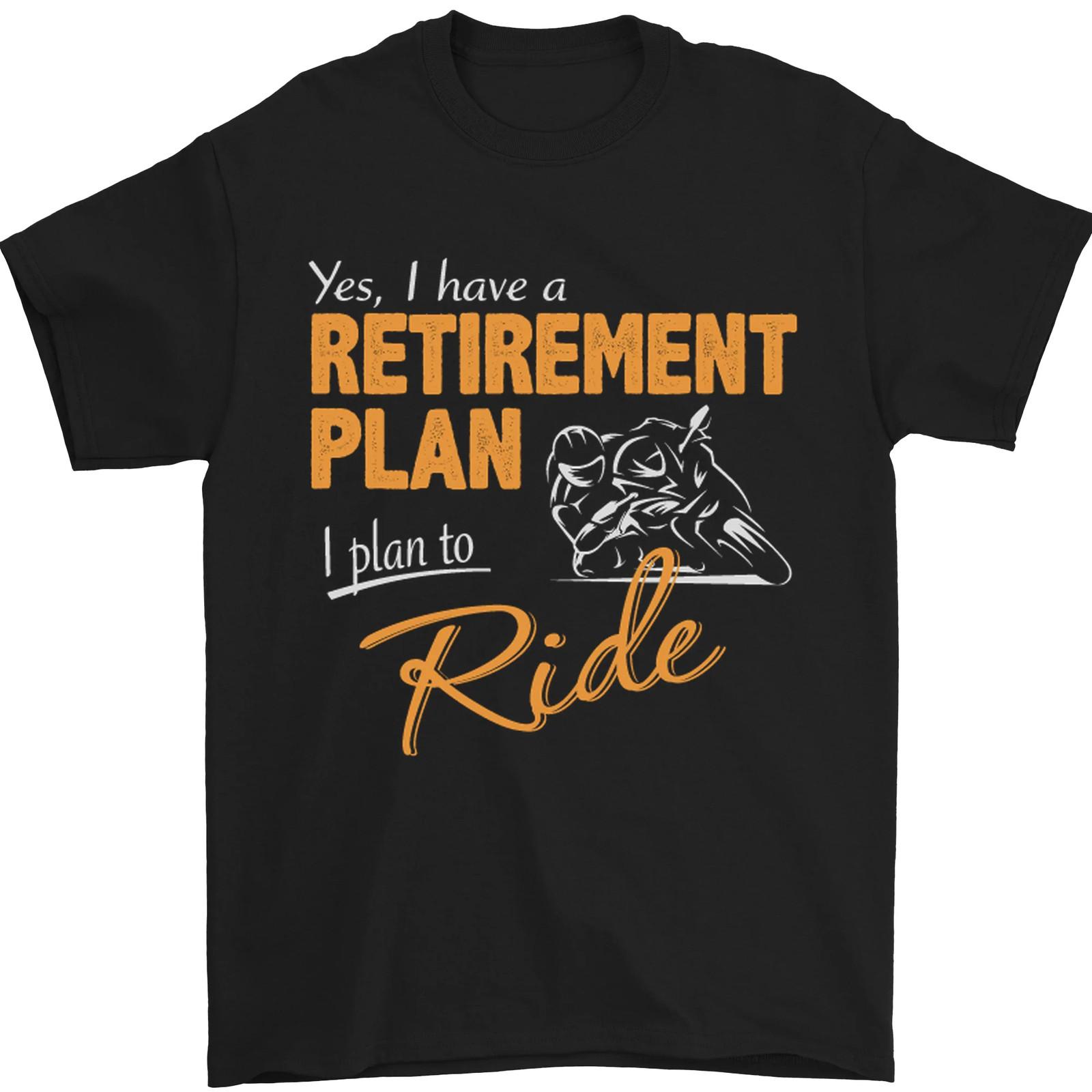 Retirement Plan Biker Motorcycle Motorbike Mens T-Shirt Cotton S