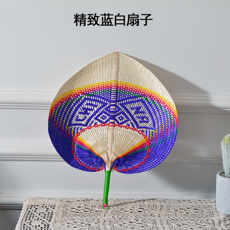 

1 шт. Бамбуковый веер-трещотка с ручным приводом, ручной веер, изысканный веер из чистой соломы, креативный бытовой летний портативный веер-трещотка с ручным приводом