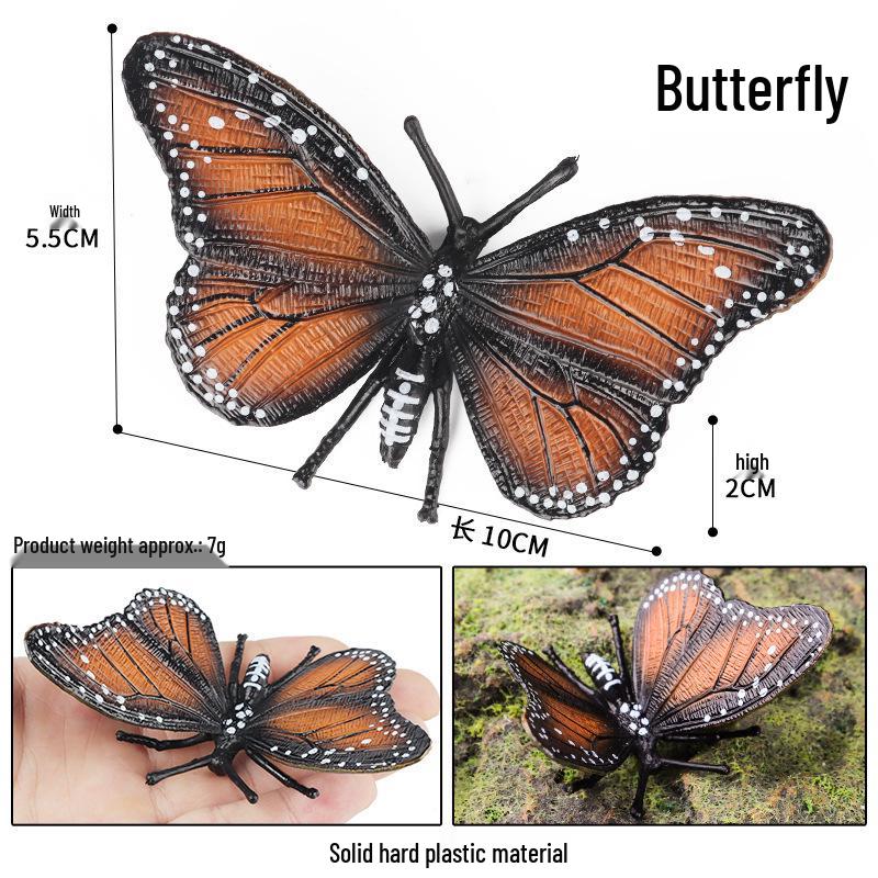Monarch Butterfly Model Toy, Solid Insect Educational Ornament for Children s Science & Garden Decor.