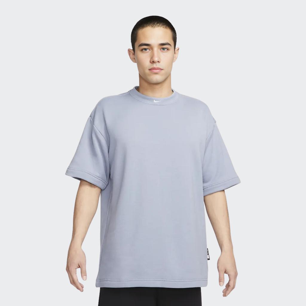 Nike Solid Crew Neck Pullover Short Sleeve T-Shirt Men Tops Bright-Steel-Blue DX0188-493