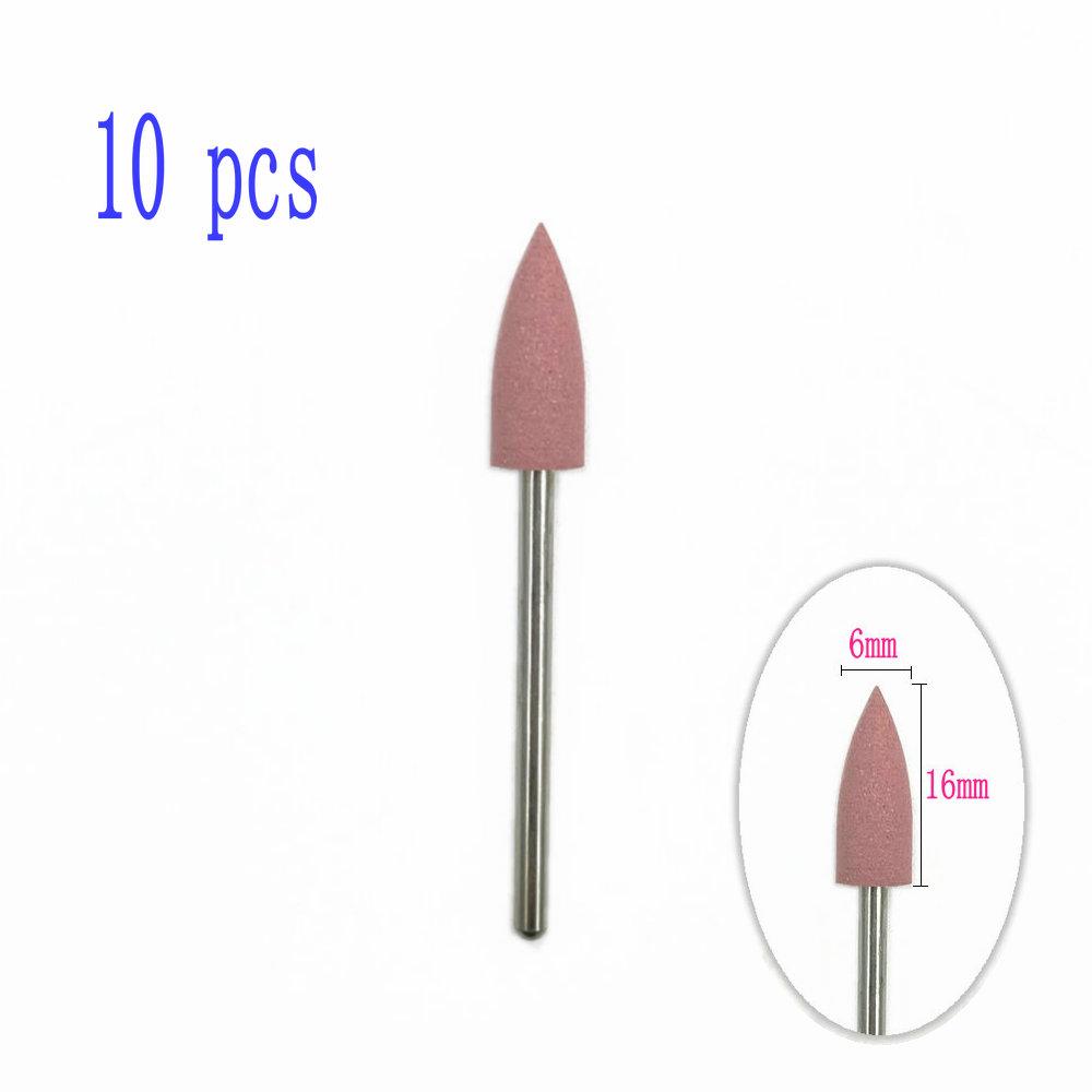 6pcs/10pcs Silicone Rubber Dental Polishing Polisher Grinders Nail Drill Bits for Electric Manicure 2.35mm Shank