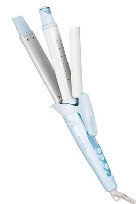 Curling Iron 32mm 2way Negative Ion with Moist Keep Compatible with Overseas Countries Temperature Auto OFF Lock Easy Pull Plug Pearl Blue