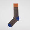 New Spring/Summer Women'S Mid Length Socks Vintage Thin Silk Socks Vertical Stripe Mid Leg Socks Sun Protection Long Stockings