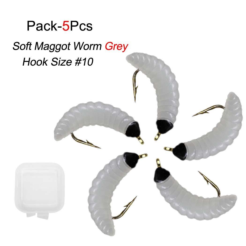 

5шт мягкие приманки черви рыболовные приманки океанская речная рыбалка 5Pcs серый