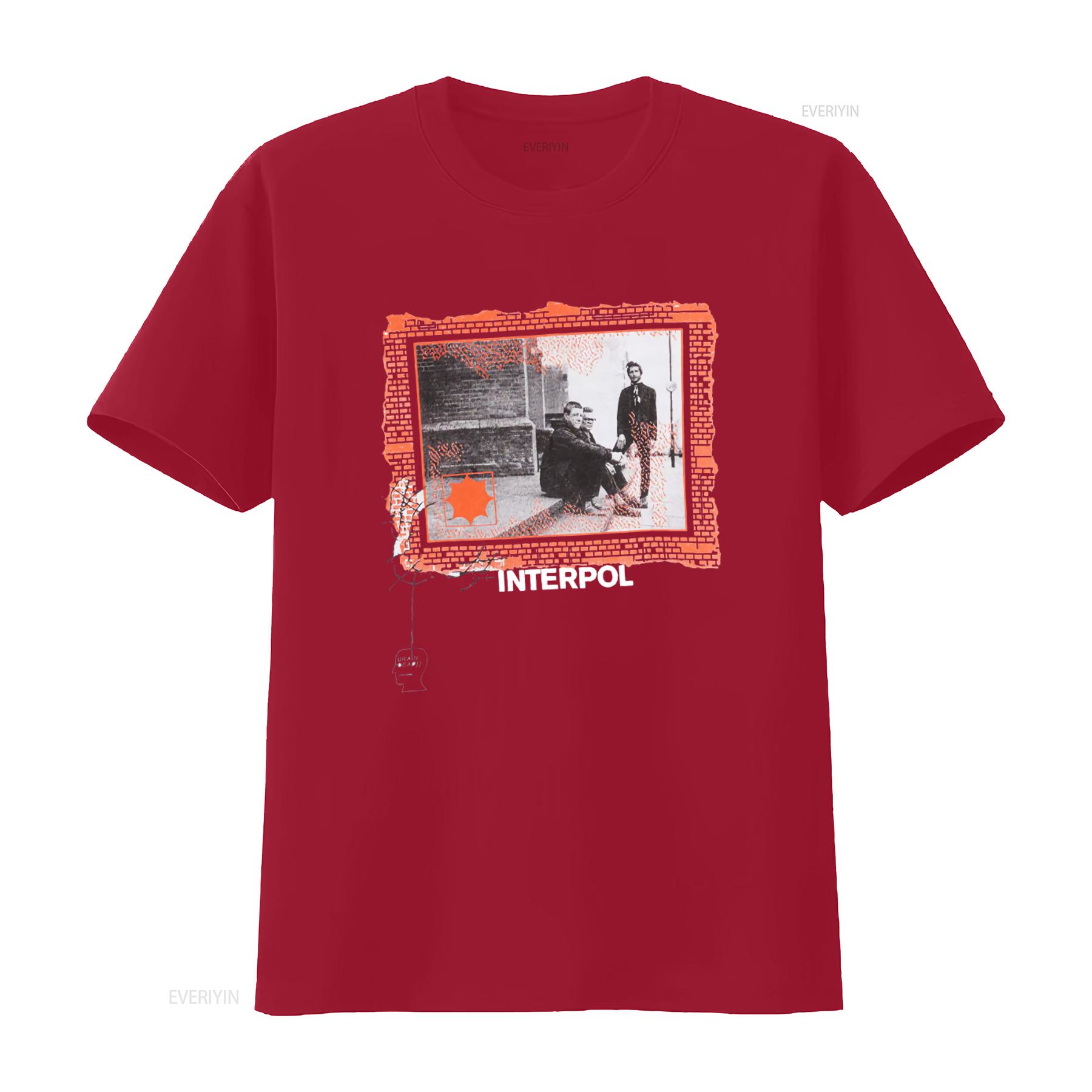 Interpol Band Cotton T Shirt Vintage Style Double Sided Print Ideal for Fans of Paul Banks and Turn On the Bright Lights Album S