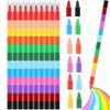 3 Stück 12-Farben Baustein-Buntstifte Stapelbare Buntstifte Kunst Malerei Künstlerbedarf Geburtstagsgeschenke Einschulung Schreibwaren JXB