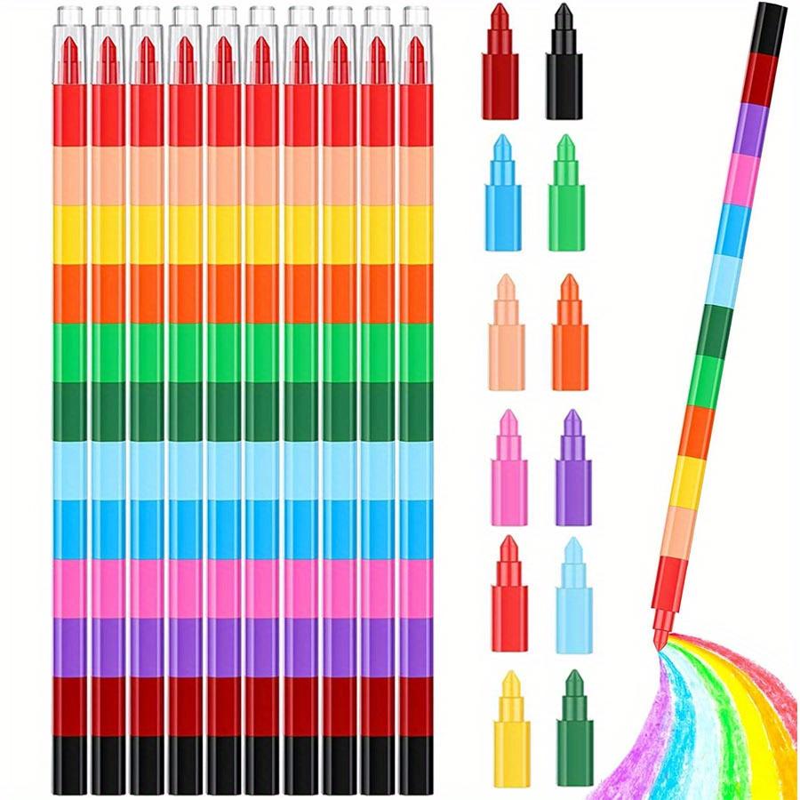 3pcs 12-Color Building Blocks Crayons Stackable Crayons Art Drawing Art Supplies Birthday Gifts Back to School Stationery JXB