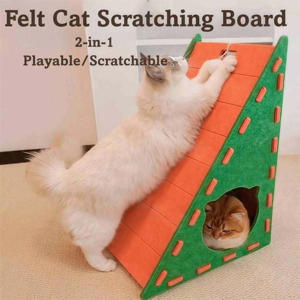 2-in-1 Cat Scratcher House Felt Cat Claw Board Climbing House Fun Cat House  Cat Play