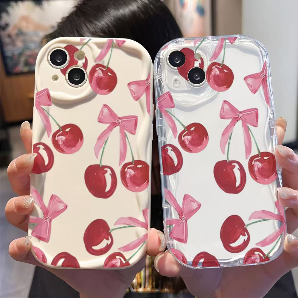 Bow Cherry for Iphone17promax Mobile Phone Case 16 Apple 15 Anti-drop 14 Pro Japan and Korea 13/12