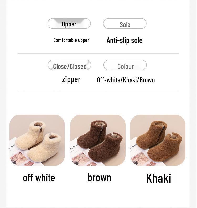 Children's Fur-Lined Snow Boots - Warm Velvet Winter Short Boots for Girls