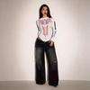 Spicy Style Women's Slimming Summer Motorcycle Jumpsuit - Print Long Sleeve, Half-High Collar Streetwear