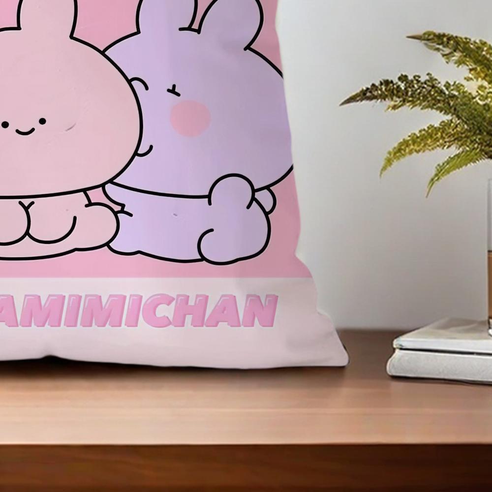 Cartoon A-Asamimichan Cute cushion cover Pillow Sofa Printing Decoration Room Home Office Coffee Shop Car Nordic Simplicity