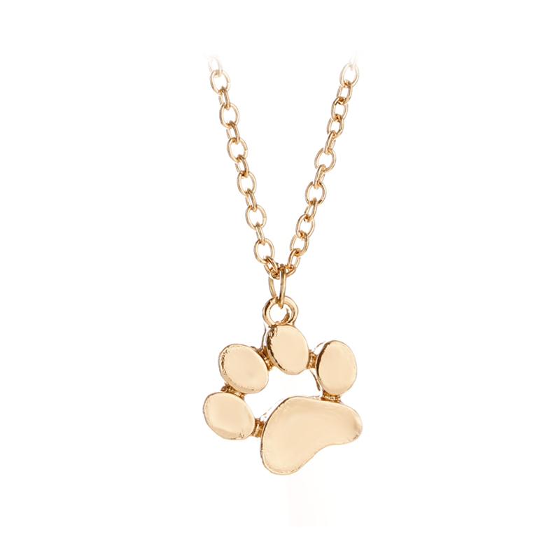 

Cute Pet Paw Print Shaped Necklace Puppy Cat Dog Claws Memorial Jewelry золотой