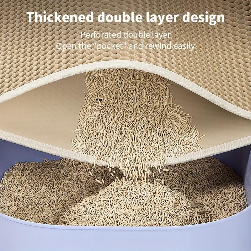 1pcs Large Honeycomb Cat Litter Mat Dual-Layer Waterproof  Easy To Clean Scatter Control Rug for Kitty Litter Box Urine-Proof & Effortless Maintenance