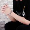 Men's Fashion Double-Layer Square Chain Titanium Steel Bracelet with Magnetic Clasp