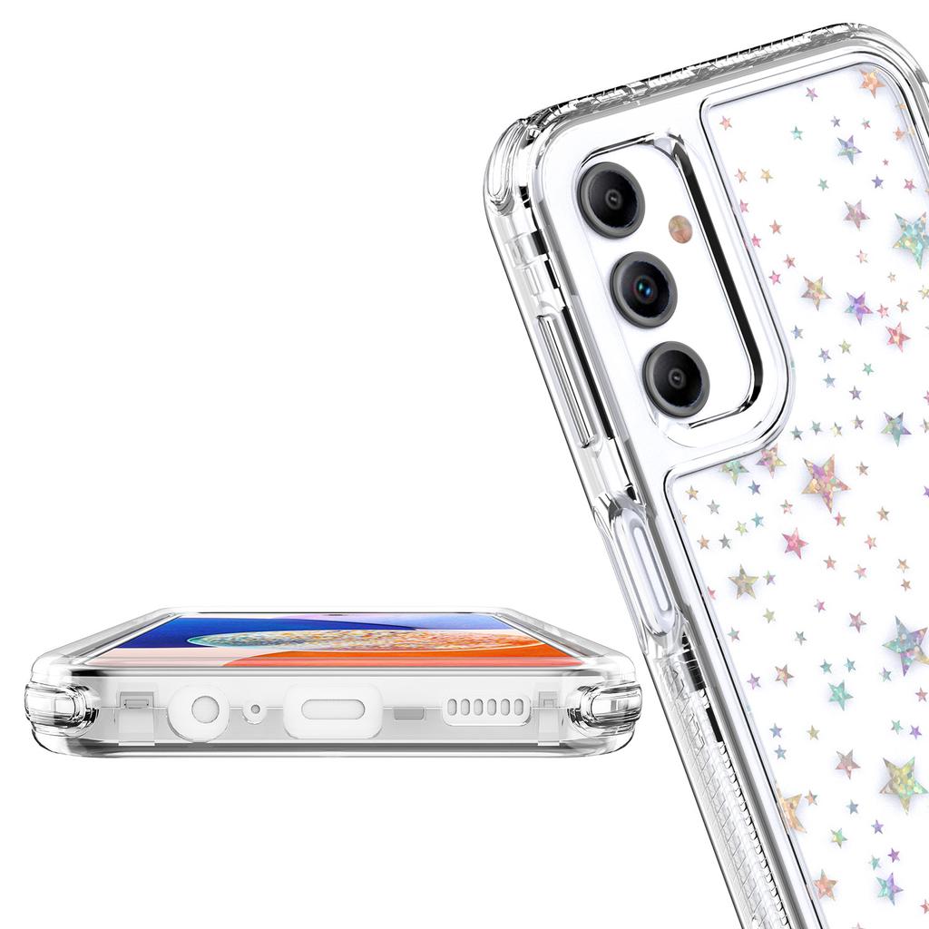 For Samsung Galaxy A14 4G/5G Case Clear Acrylic TPU Hybrid Phone Cover with Laser-printed Film