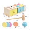 Ball Drop Box with Drawer Sensory Toy, Color Cognitive Toy Montessori Wooden for