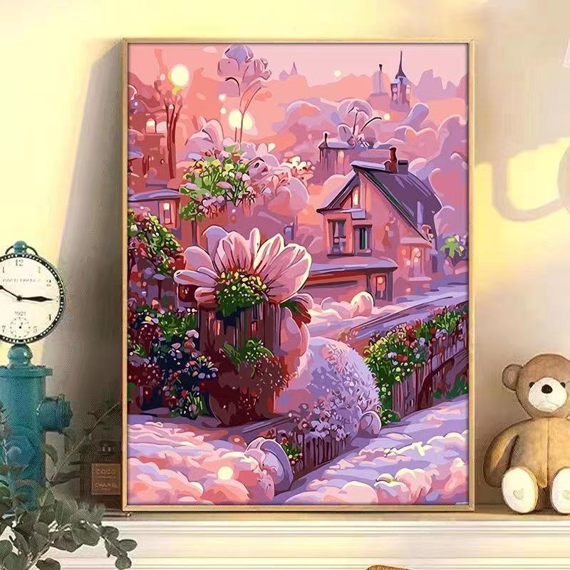 Cartoon Diamond Painting Children's Handmade Diy Diamond Stickers Bedroom Living Room Decorative Painting Masonry Painting with Photo Frame.
