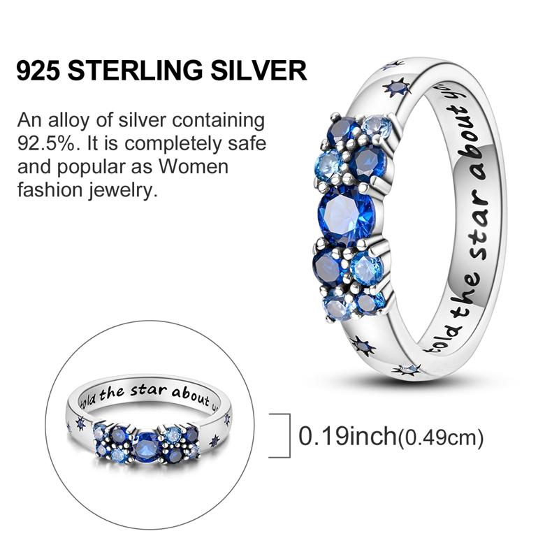Rings Sales 925 Silver Love Heart Sun Moon Star Iris Adjustable Rings For Women Wedding Birthday Party Jewelry Gift