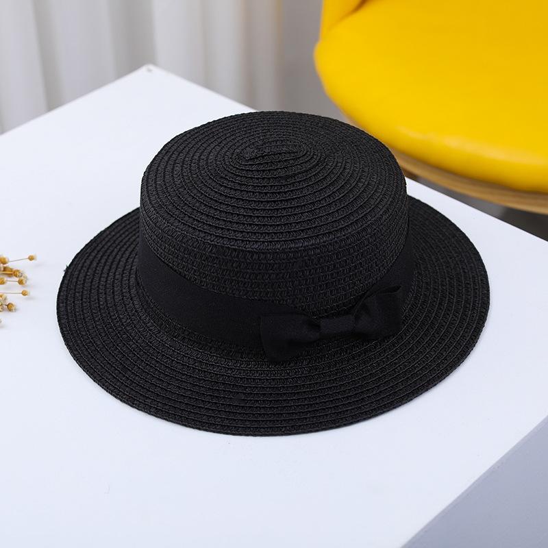 New Mistdawn Cute Children Girls Boys Kids Summer Straw Bowler Derby Hat Round Flat Brim Boater Cap Beach Sunhat