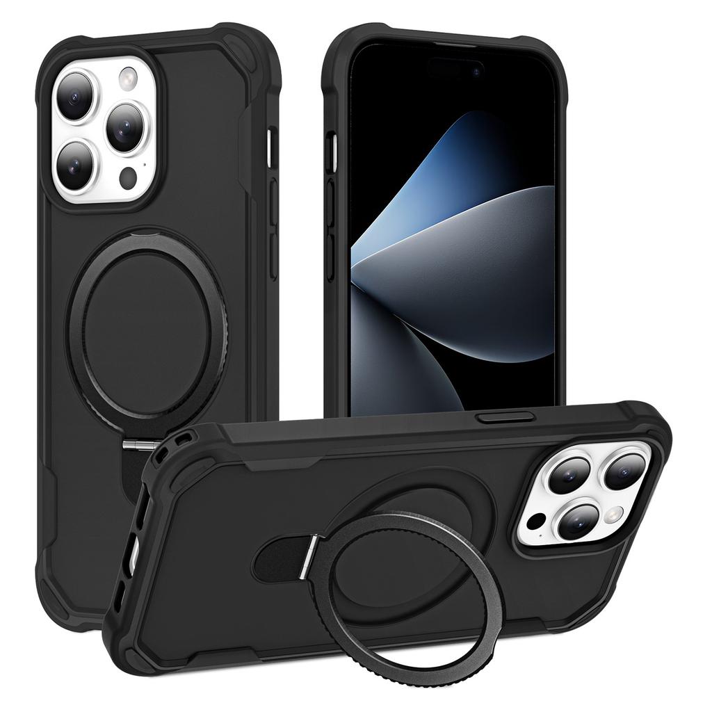 For iPhone 16 Pro Max Case Compatible with MagSafe Kickstand TPU+PC Shockproof Phone Back Cover