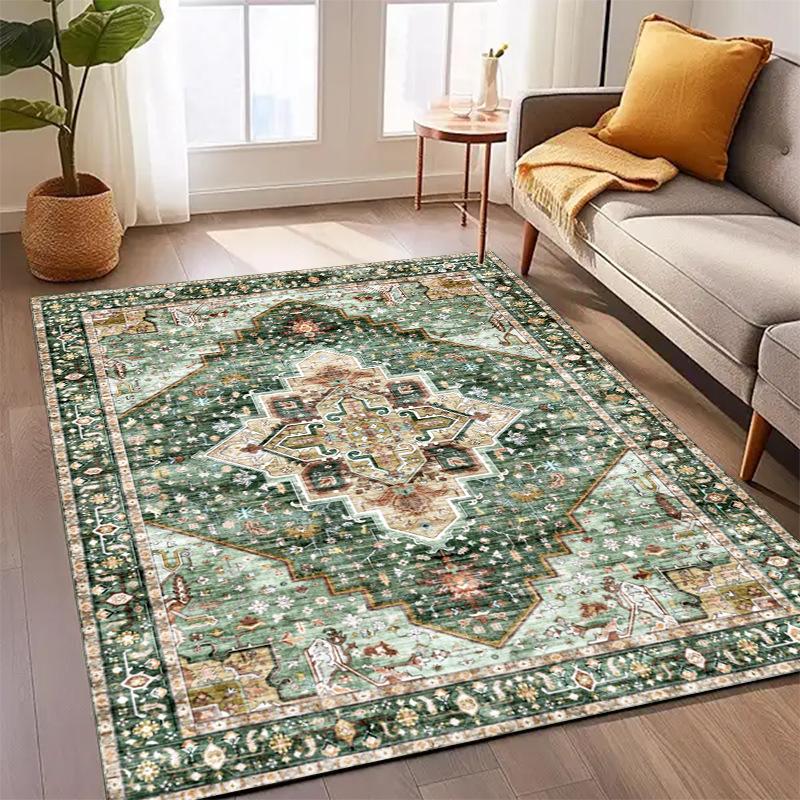 Klassisk Europeisk Tryckt Matta för Vardagsrum Heminredning Sovrum Kök Halkfria Mattor Områdesgolvmatta Tvättbara Mattor