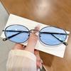 Oval Shape Sunglasses for Women Korean Fashion UV Protection Designer Sunglass Woman Beach Playing Men's Glasses