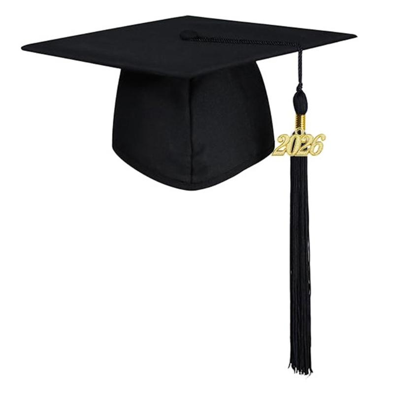 

Year of 2026 Graduation Bachelor Hat For Various Head Size Comfortable Academic Celebration Cap for College Graduates child чорний
