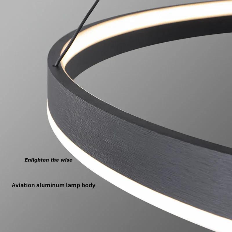 Minimalist White LED Chandelier for Living Room Bedroom Dining Room Kitchen Ring Ceiling Chandelier Lighting Home Decor Light