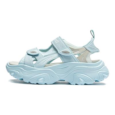 Li Ning Soft Coca Sandales de Plage Confortables et Tendance Sandales pour Femmes Bleu AGUU002-5