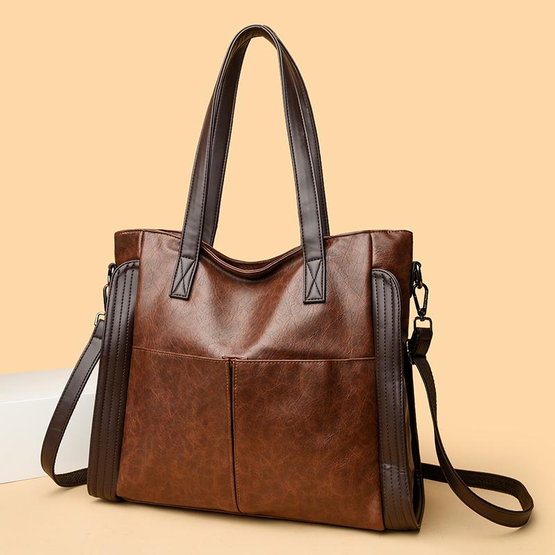Retro Women Shoulder Bag New Large Capacity Handbags Soft Leather Crossbody Bag Ladies Bucket Bags
