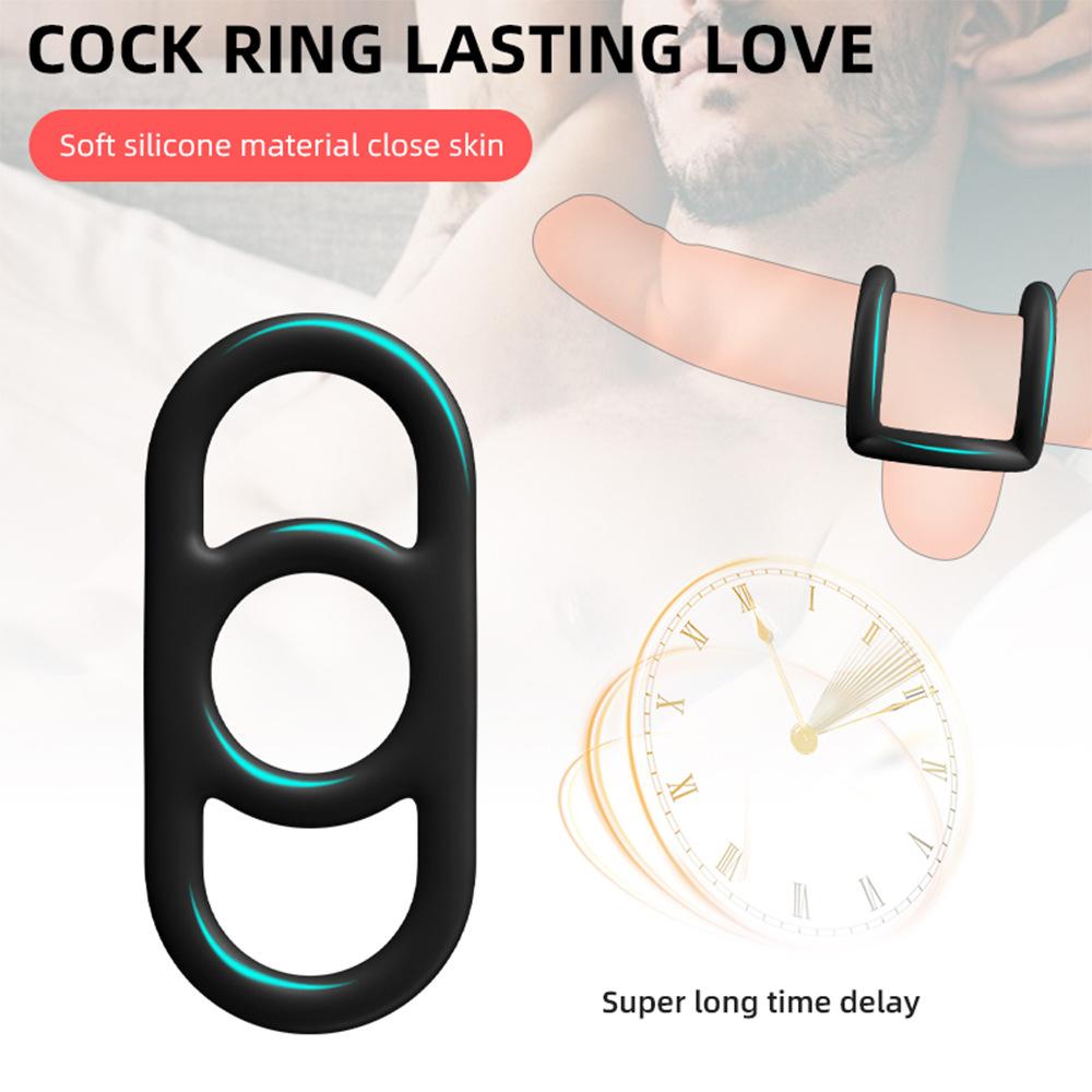 Silicone Semen Lock Ring Triple Lock Male Penis Ring Reusable Delay Ejaculation Lasting Scrotum Lock Ring Sex Toys