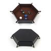 Dices Folding Tray PU Leather Velvets Holder Portable Folding Dices Rolling Tray